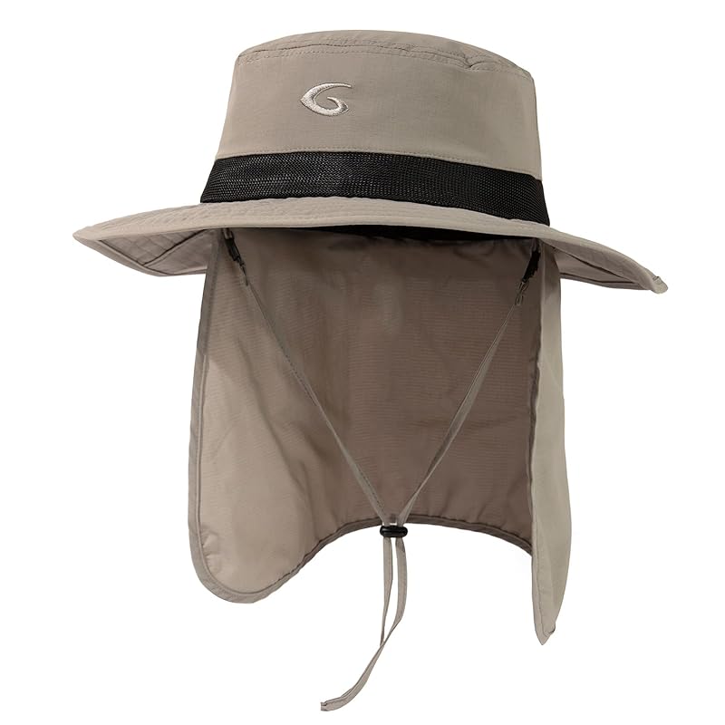 

[TOP-EX] Safari Hat Men s Mesh Adventure Hat Foldable Boonie Hat Hooded Neck Cover UV Protection Sunshade Hat Wide Brim UV Outdoor Bicycle Climbing