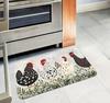 Hen Printed Kitchen Long Carpet Farmhouse Restaurant Flannel Floor Mat Door Mat Illustration Style Porch Entrance Anti Slip Rug