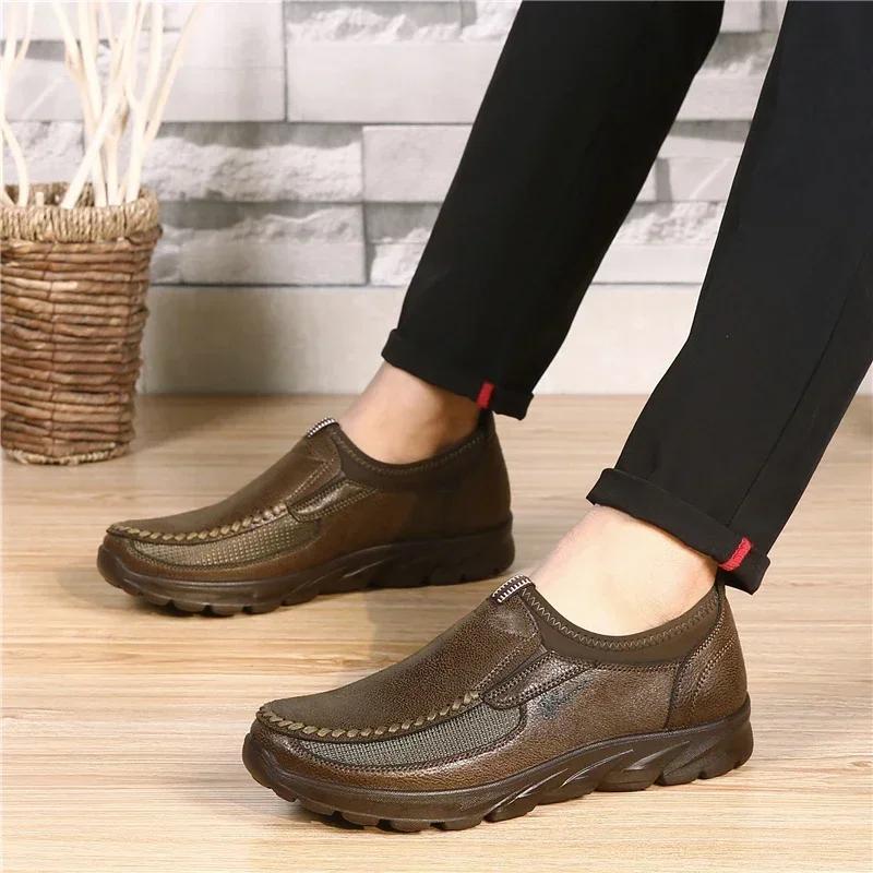 Men's Handmade Retro Fashion Casual Shoes Moccasins With Exceptional Comfortable Casual Flat Leather Shoes