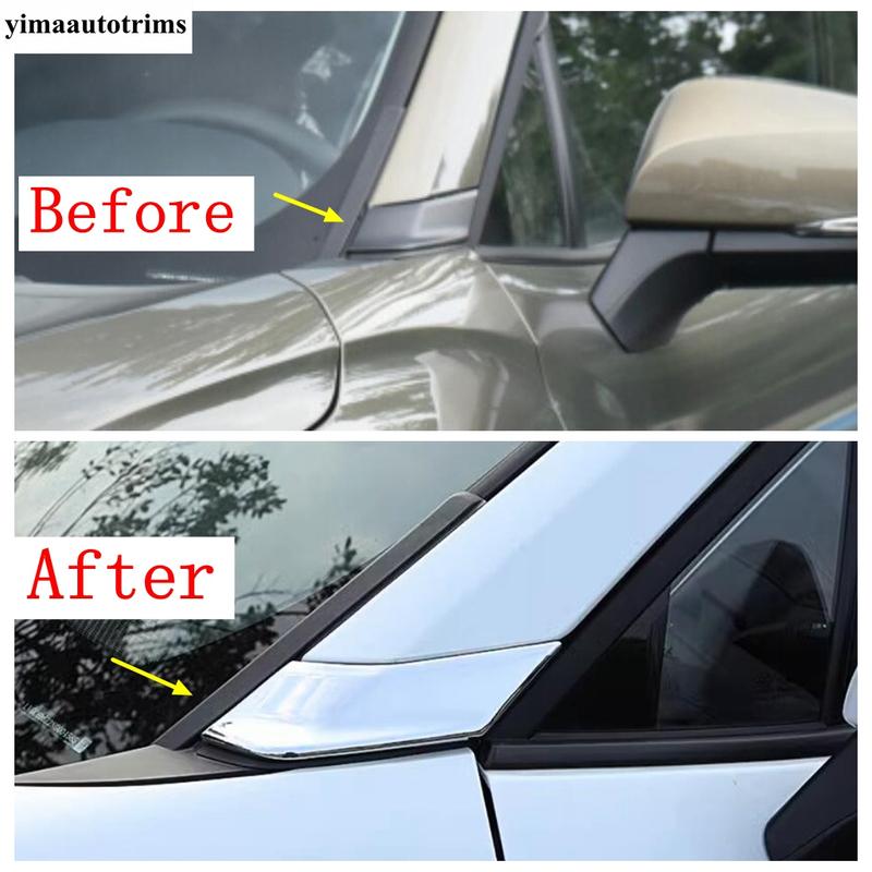 Car Window A Pillar Side Triangle Panel Column Frame Cover Trim ABS Chrome Accessories For Toyota Corolla Cross XG10 - 2025