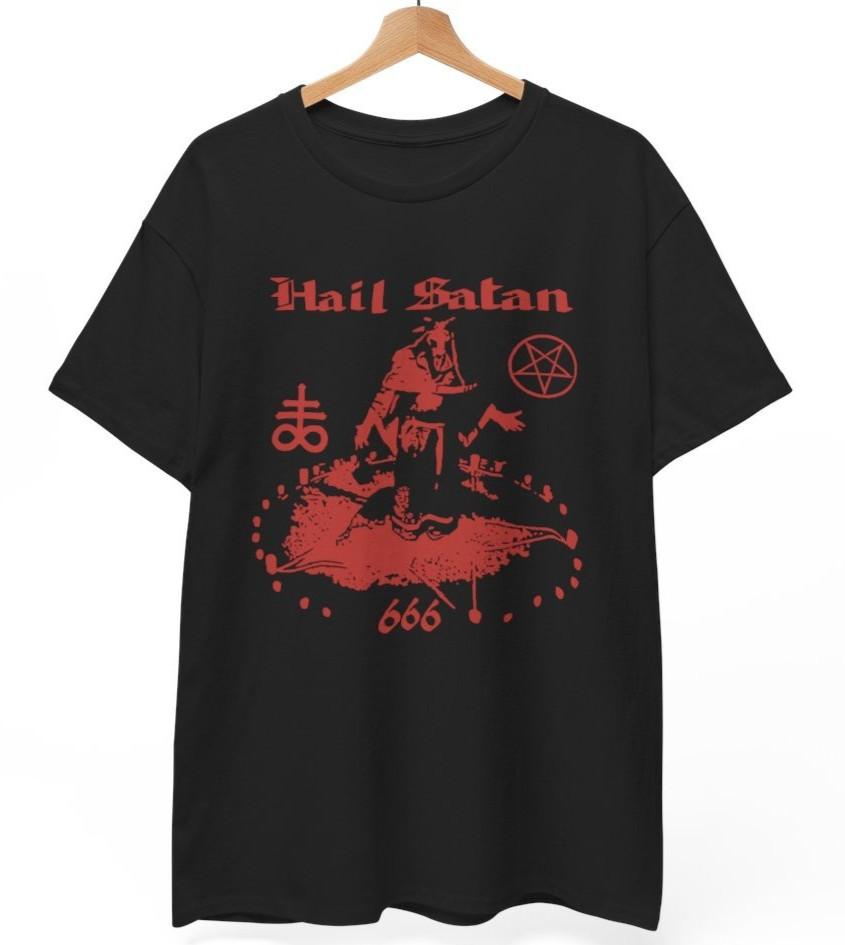 Baphomet Hail Satan T-Shirt Okkult Gothic Ziegenkopf Dämon Unisex Horror T-Shirt Unisex T-Shirt