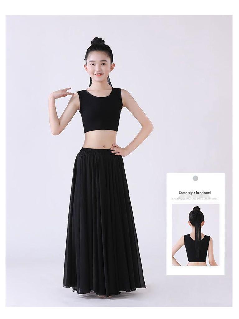 Children's 720-Degree Swing Skirt for Dance Performances – Classical Chinese Dance Skirt for Girls