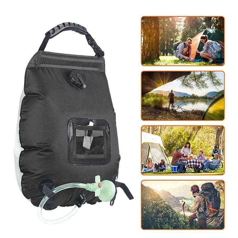 1 Stück Wasserbeutel 20L Outdoor Camping Wandern Solardusche Beutel Heizung Campingdusche Klettern Trinkrucksack Schlauch Umschaltbarer Duschkopf