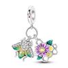 Flowers Series S925 Sterling Silver Sunflowers Tulip Carnation Charms Fit Original  Bracelet  For Women Jewelry Making