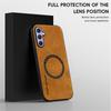 WANLONFENG YBP Series For Samsung Galaxy A24 4G (162.1mm) Magnetic Case with Tempered Glass Film PU+TPU Phone Cover Large Cutout