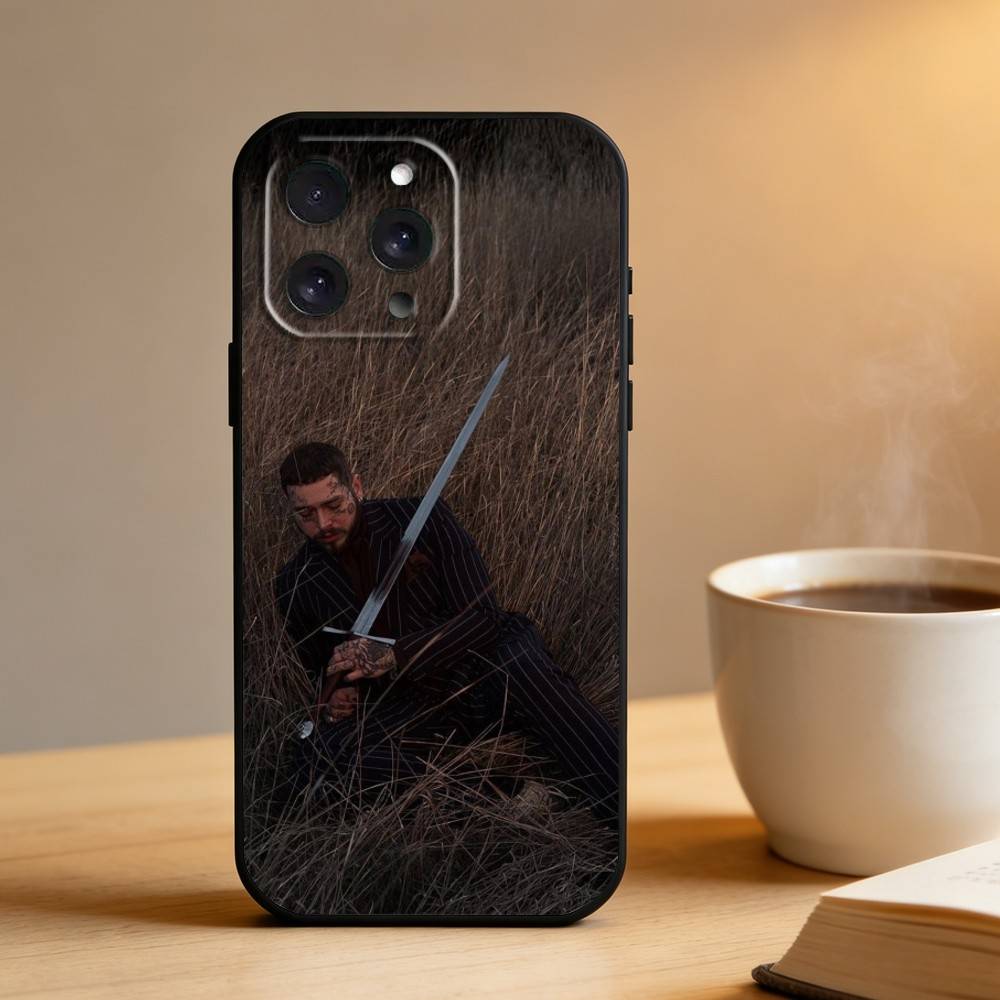 

King P-Post M-Malone Phone Case For iPhone 16,15,14,13,12,17,Pro Max,Plus Silicone Black Case iPhone15