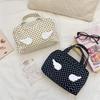 Cute Polka Dot Wings Handbag Cosmetic Bag Large-Capacity Portable Travel Toiletry Bag Organizing Storage Bag Schoolbag Girl Gift