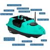 Wireless GPS Fishing Bait Boat with 3 Bait Containers Remo Control Bait Boat with 16-points GPS
