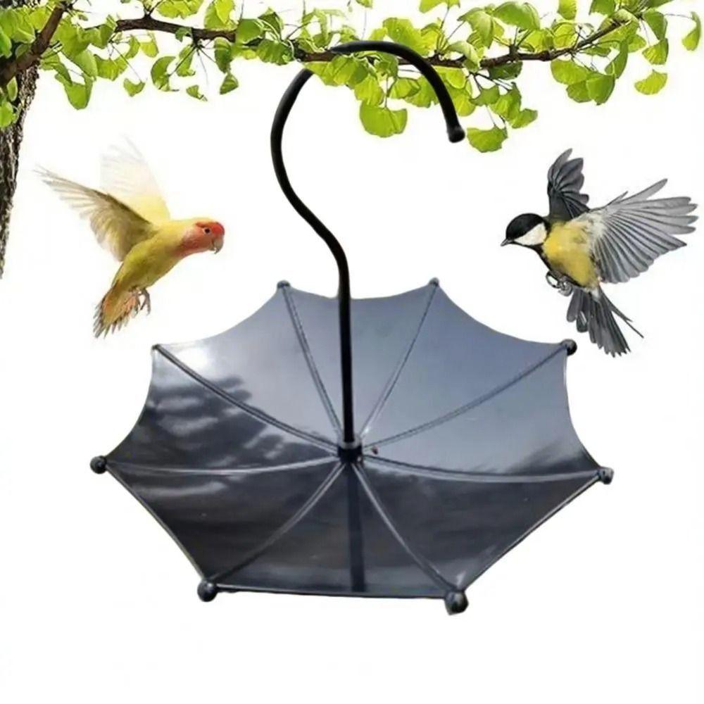 Umbrella Design Bird Feeding Tray Weatherproof Bird Bath Feeder Hanging Bird Feeder  Backyard