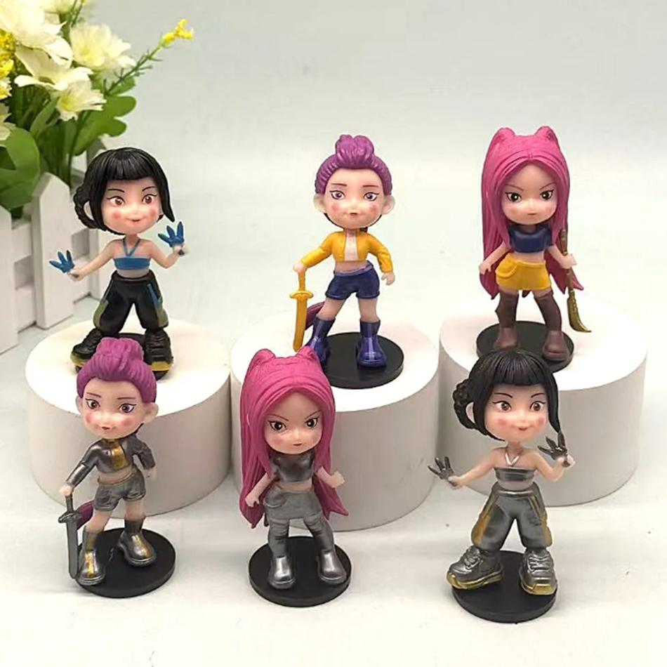 6pcs/Set Kpop Demon Hunters Figure Model Toy PVC Cartoon Gaming Peripherals Desk Decoration Collection Figures Model Toy Gift