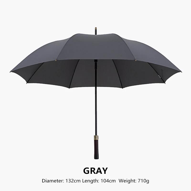 Parachase Large Umbrella Men, Wooden Handle Long Umbrella Windproof Strong, 132cm Diameter, Big Golf Rain Umbrella Men