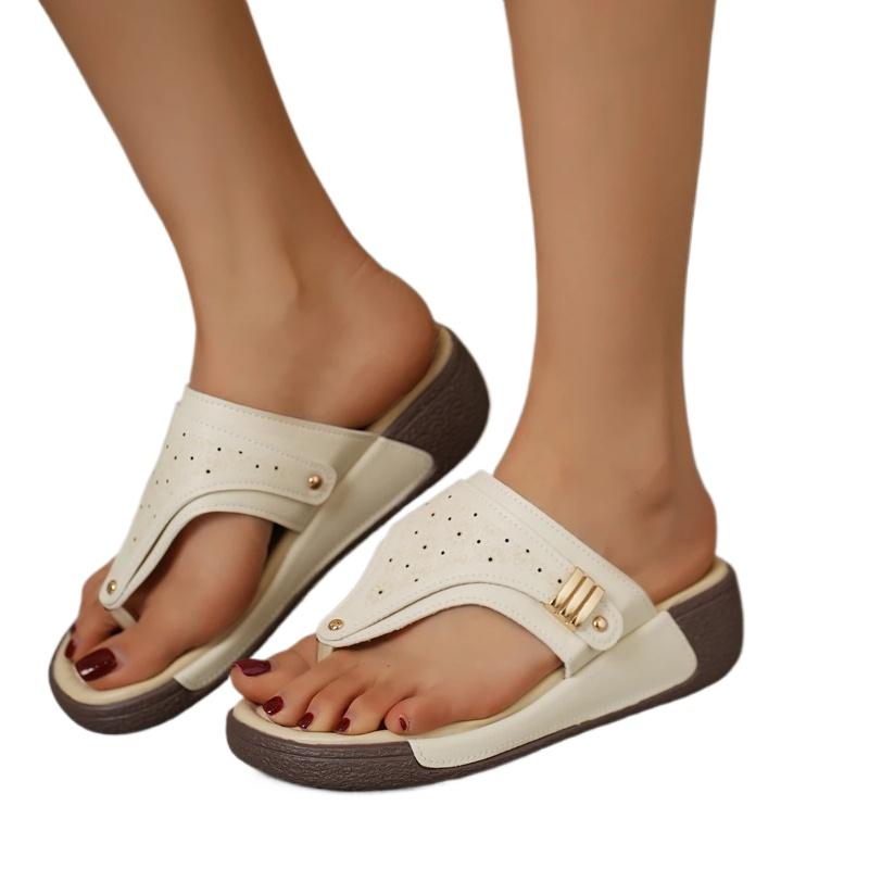 2025 Summer Women's Sandals Rome Wedges Slippers Causal Platform Beach Shoes Plus Size 43 Flip Flops Comfortable Ladies Slides