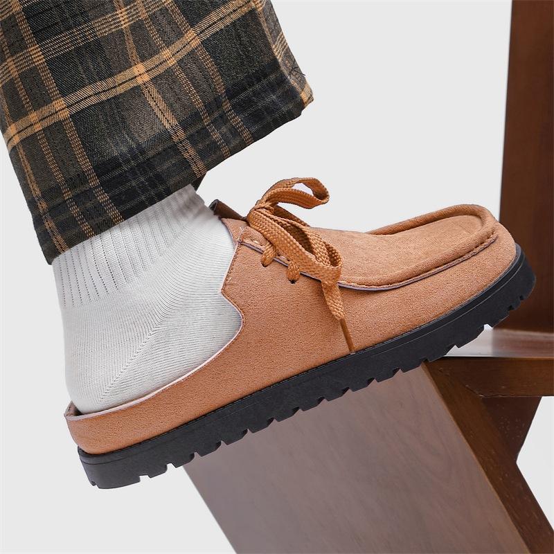 Fashion Men's Bag Head Half Tray Shoes Casual Trendy Comfortable Soft One-pedal Slippers Fad Retro Men's Cool Slippers Sandalias Hombre