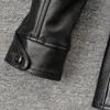 Casual Men Jacket Genuine Cow Leather Coat Black Real Cowhide Coat Slim Fit Spring Autumn
