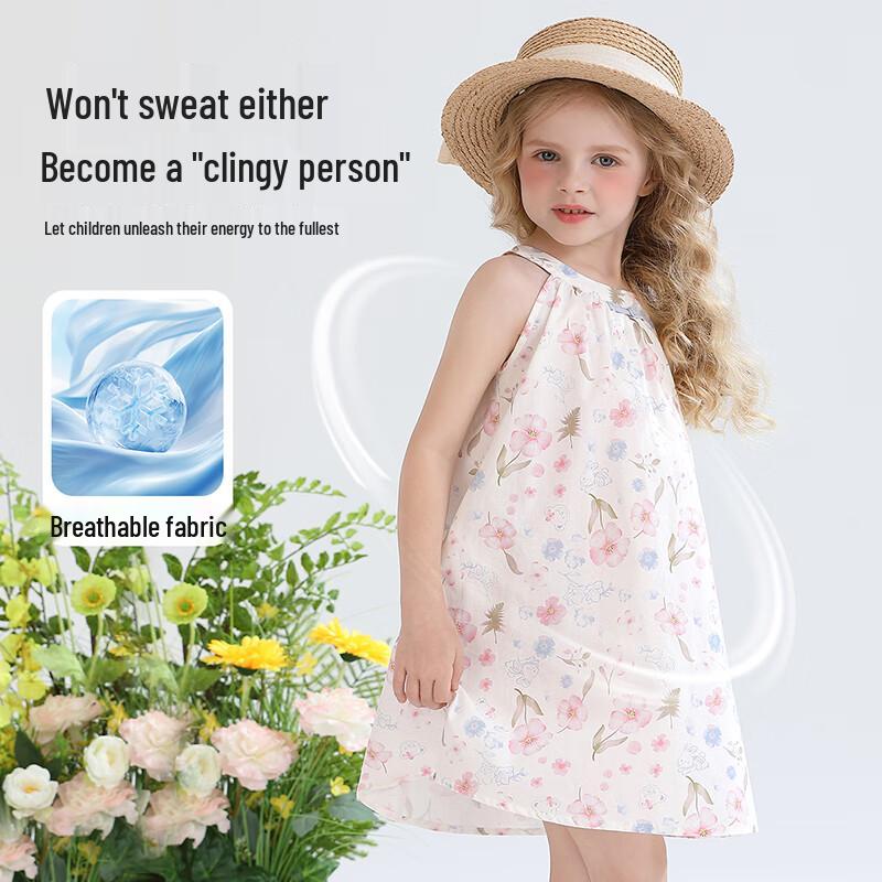 Classic Teddy Girls' Floral Strap Summer Dress