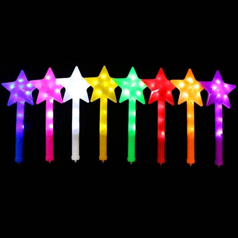 Varinha de Fada Brilhante Estrela de Cinco Pontas Varinha Atacado para Crianças Adultos Brincadeira ao Ar Livre de Verão Festa Suprimento Mercado de Pulgas 10PCS