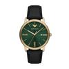 Emporio Armani Quartz 42mm Case Stainless Leather or Silicone Dress Men's Watch, Movement, Size, Steel, Strap. Black/White, Watch.