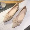 French Flower Bridesmaids Are Not Tired Women's Wedding Shoes 2025 Spring and Summer New Bridal Shoes Single Shoes Pointed Single Shoes Women
