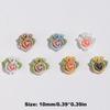 10 Pcs 3D Carved Rose Resin Colorful Rose Nail Charms Flower Accessories Material Nail Art Decorations Diy Manicure Salon Supply