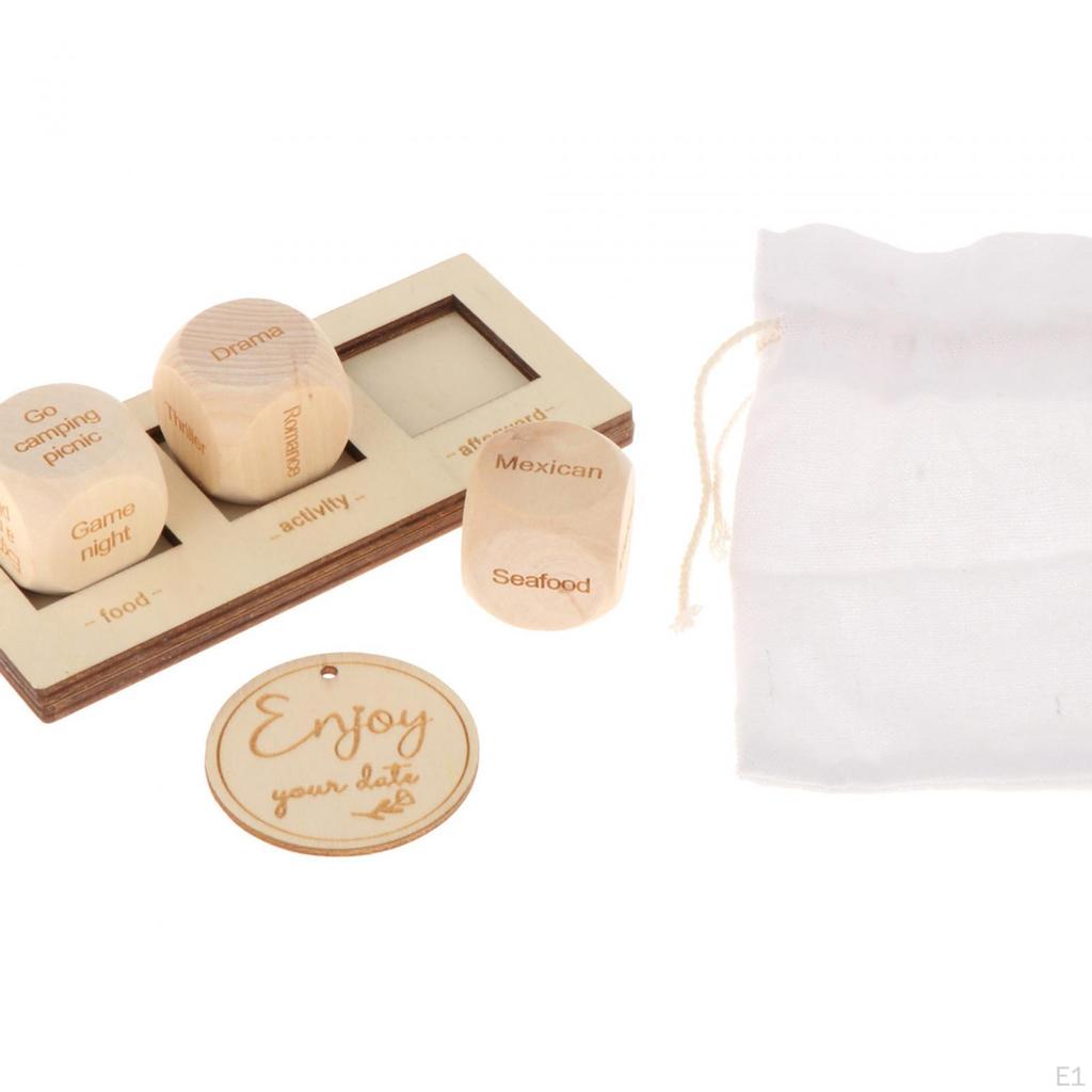 Date Night Würfel mit Aufbewahrungsbeutel, Einzigartig, Jubiläumsgeschenk, Essensentscheidung für Freundin Ehefrau