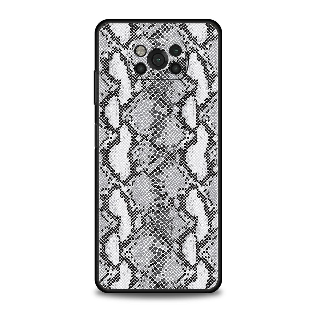 Pretty Luxury Snake Skin Phone Case For For Xiaomi Poco X6 X5 Pro X4 X3 NFC F5 Pro F4 F3 GT M5 M4 Pro 5G M3 C51 C50 C55 Cover