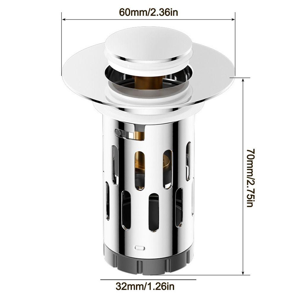 New Stainless Steel Washbasin Leak Proof Plug Odor Proof Durable Floor Drain Filter Pop-Up Bounce Core Universal Accessor