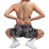 Women Strappy Romper Seamless Jumpsuit Tummy Control Padded Sports Bra