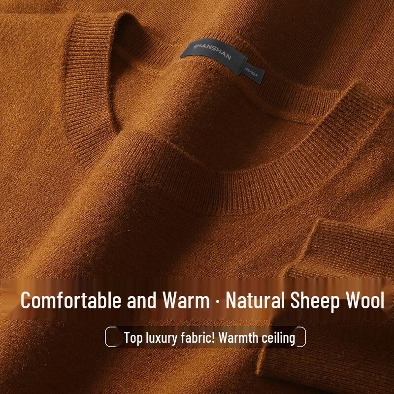 SHANSHAN Men's Wool-Blend Long Sleeve Crew Neck Knit Sweater