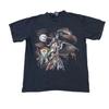 Burning Eagle T-shirt Native American Graphic Print 00S Black Mens