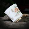 Chaxun Mutton Fat Jade White Porcelain Gongfu Teacup, Joyful Plum Blossom