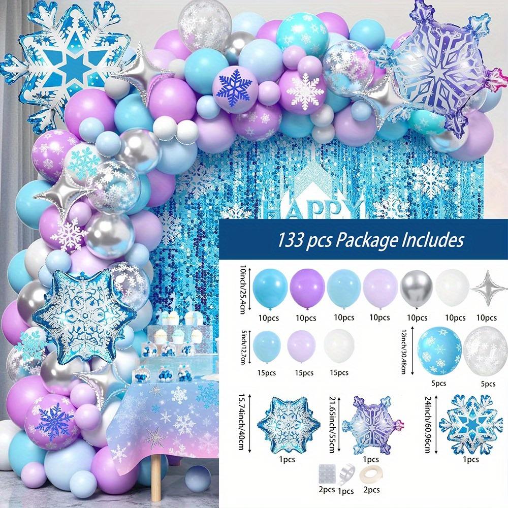 133PCS Snowball Balloon Garland Set - Blue, Purple and White for Winter Parties, Birthdays and Indoor/outdoor Decorations Other