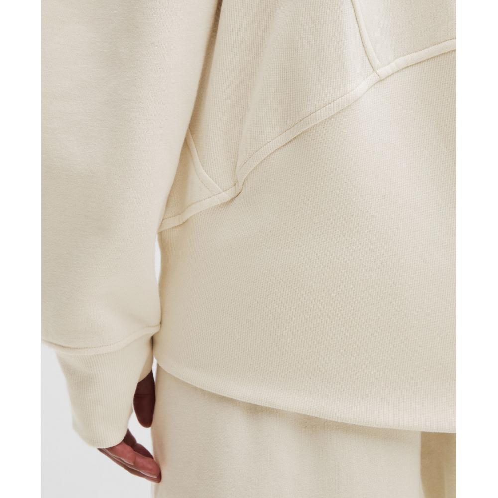 Lululemon Scuba Oversized Half Zip Hoodie Long Light Ivory Gold