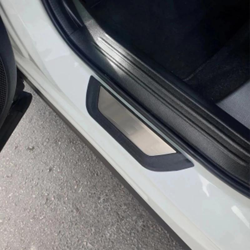 For Hyundai KONA EV 2017 2018 -    2024 2025 Door Sill Cover Kick Scuff Plate Guard Pedal Car Styling Accessories