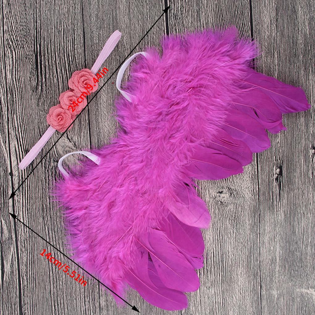 2 Stück Niedlicher Neugeborener Engel mit Baby Mädchen Rose Blume Stirnband