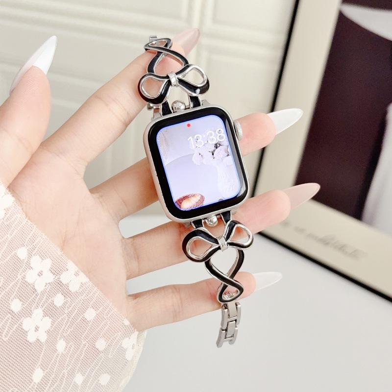 Compatible Strap for Huawei GT6, Xiaomi 9Pro, and Apple iWatch 9876SE: Drip Oil Bow Chain Style