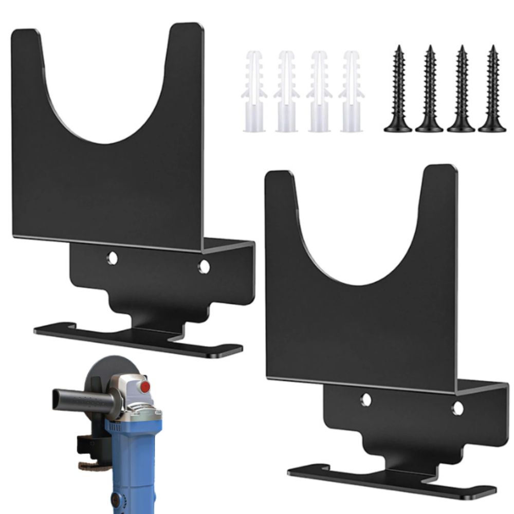 2 Bay Angle Grinder Holder Multipurpose Wall Mounted Angle Grinder Stand Cord Hanger Frame Tool Angle Grinder Rack For Polishers