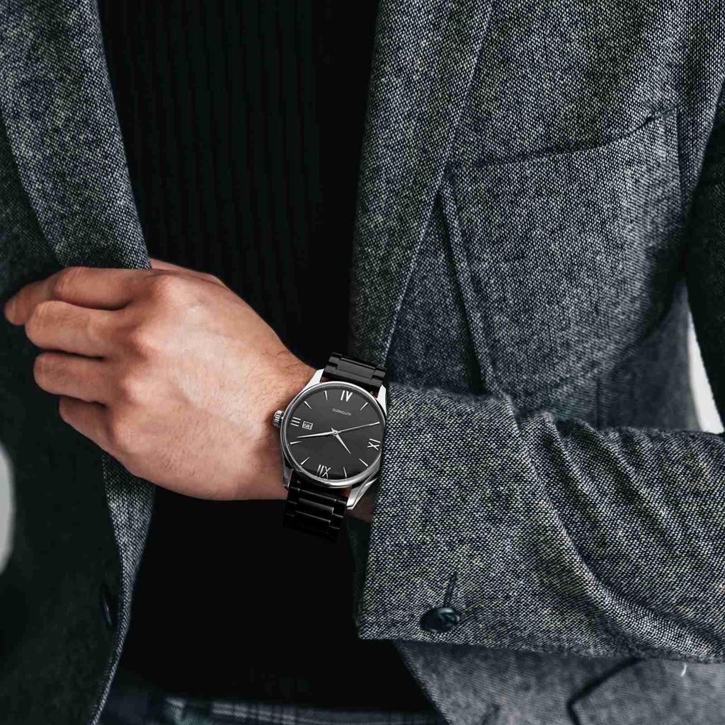 WOCCI 22mm Metal Watch 316L Stainless Quick Black Men's Band, Steel, Release,