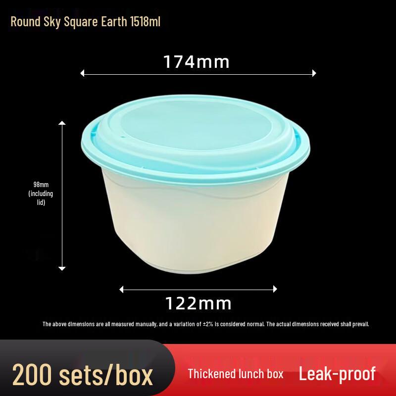 Disposable Takeout Meal Box with Blue Lid