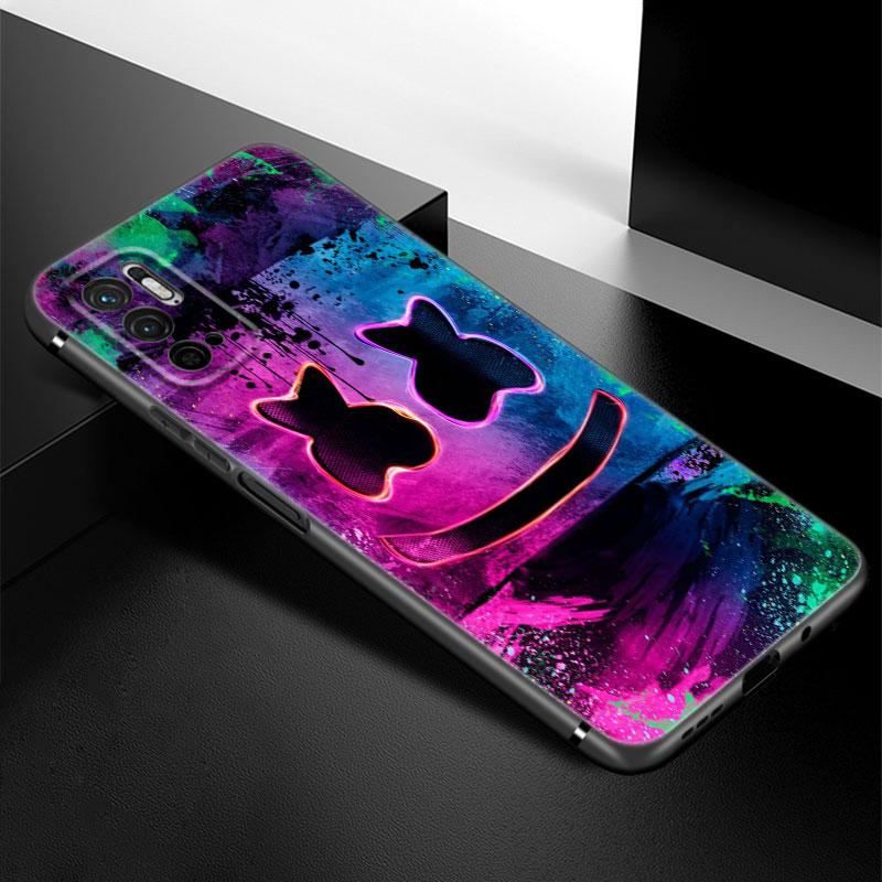 DJ Marshmallow Phone Case For Xiaomi Redmi Note 7 8 9 10 Lite 11 11E 11T 12 Pro 11S 4G 10T 5G 8T 9S 10S Soft TPU Black Cover