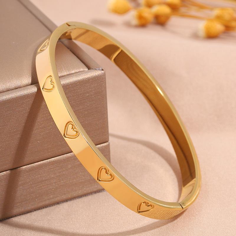 Fashionable Love Couple Opening Female Niche Light Luxurious High-end Love Heart Bracelet One Size(16-22CM)