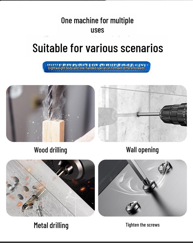 High-Power Multifunctional Lithium Electric Drill & Screwdriver Set