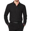 Men Solid Long Sleeve Dress Shirt with Black Buttons, 4-Way Stretch Wrinkle Free Business Formal Shirt, Cross-border Hot Selling Shirt