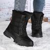 2025 Women's Cotton Snow Boots: High-Top, Lace-Up, Waterproof, Thick Sole, Perfect for Winter Hiking & Outdoor Sports.