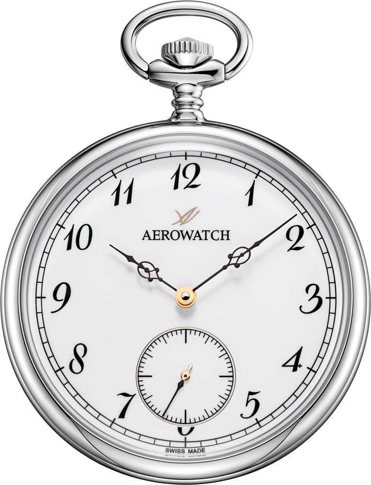 Aerowatch Pocket Manual Small Swiss 50832 AA04 Men's Watch, Winding, Seconds, Made,