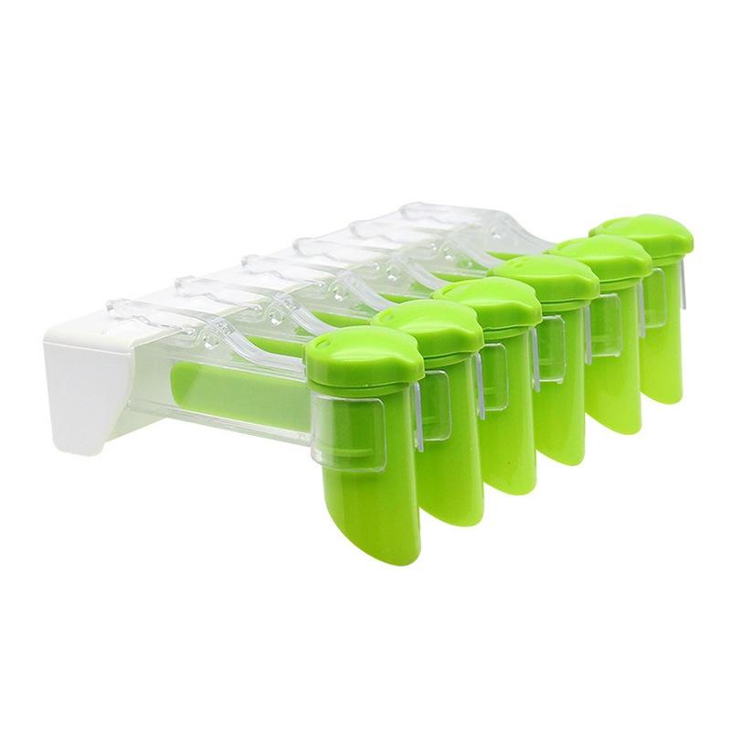 6/10 Grid Hanging Seasoning Bag Storage Spice Organizer Wall-mounted Moisture-Proof  Clip with Hole  Rack 6-grid прозрачный