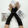Mesh Gloves Travel Cycling Sun Protection Fingerless Breathable Tulle Gloves Hook Finger Long Elegant Mesh Wedding Gloves