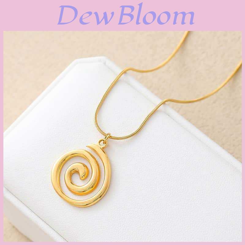 Bohemian Beach Spiral Pendant Necklace With Titanium Steel For Daily Wear