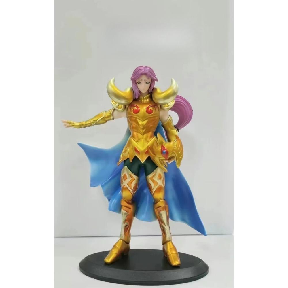 Cheap Anime Gold Saint Seiya Aquarius Aries Pisces Aquarius Cancer Leo PVC Action Figure Collectible Model Toy 19-21cm