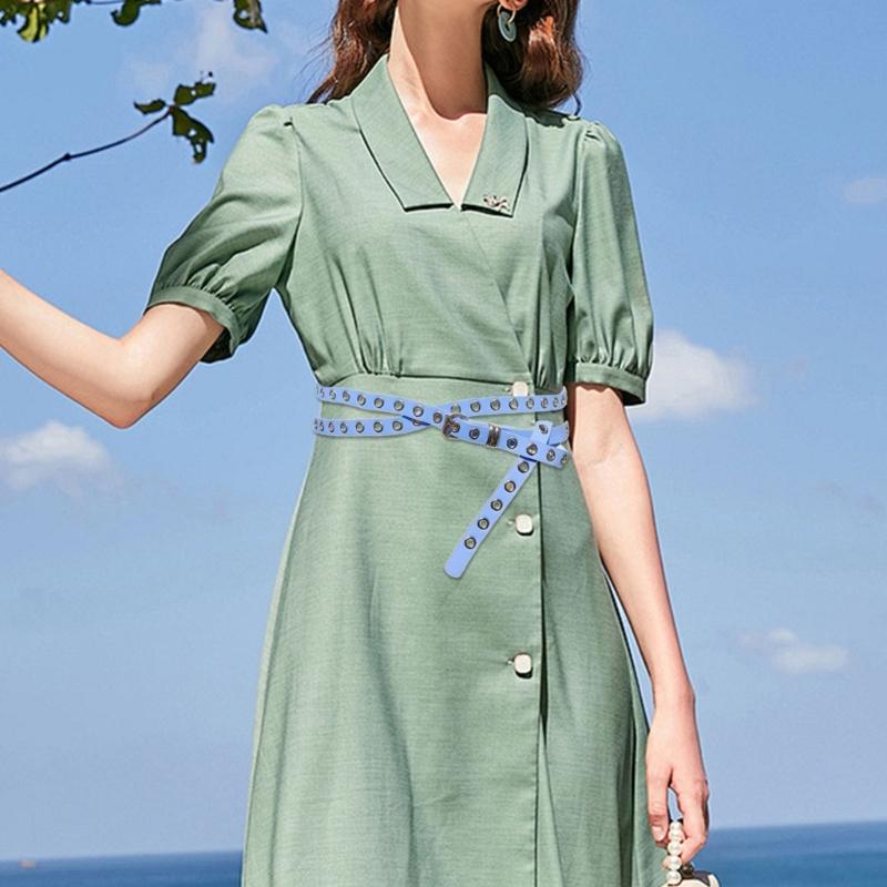 Modifiable Double Cycle Faux leather belt Bind Plan For Men And Women