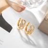 Korean Style 8-Shaped Rhinestone Earrings: Simple, Elegant Ear Studs for Women and Girls